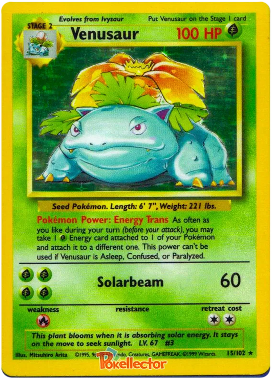 Venasaur Holo 15/102 Base Set (Lightly Played)