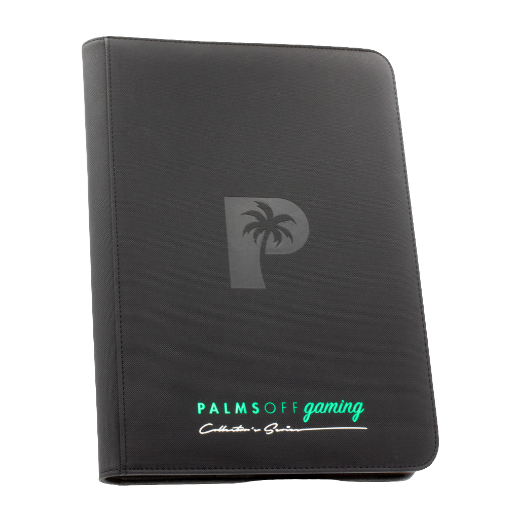 Palms Off Gaming - Collector's Series 9 Pocket Zip Trading Card Binder - BLACK