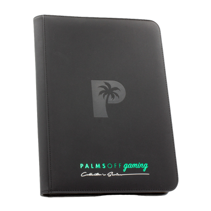 Palms Off Gaming - Collector's Series 9 Pocket Zip Trading Card Binder - BLACK