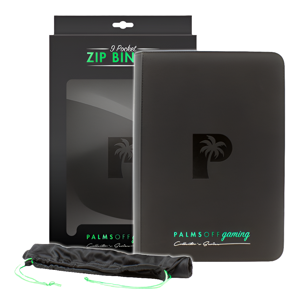 Palms Off Gaming - Collector's Series 9 Pocket Zip Trading Card Binder - BLACK