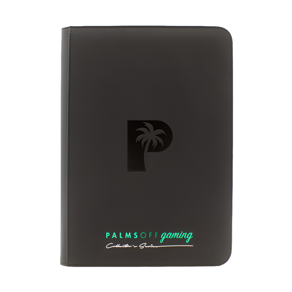 Palms Off Gaming - Collector's Series 9 Pocket Zip Trading Card Binder - BLACK