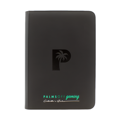 Palms Off Gaming - Collector's Series 9 Pocket Zip Trading Card Binder - BLACK