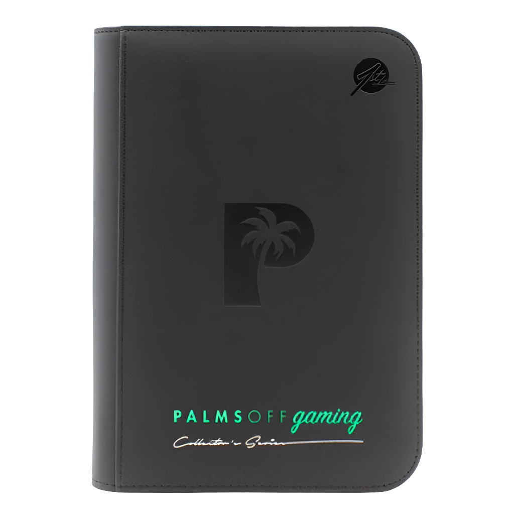 Palms Off Gaming -Collector's Series 4 Pocket Zip Trading Card Binder - BLACK