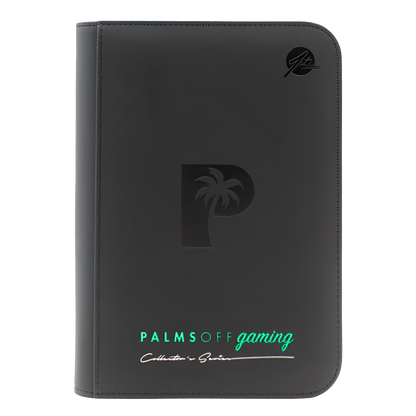 Palms Off Gaming -Collector's Series 4 Pocket Zip Trading Card Binder - BLACK